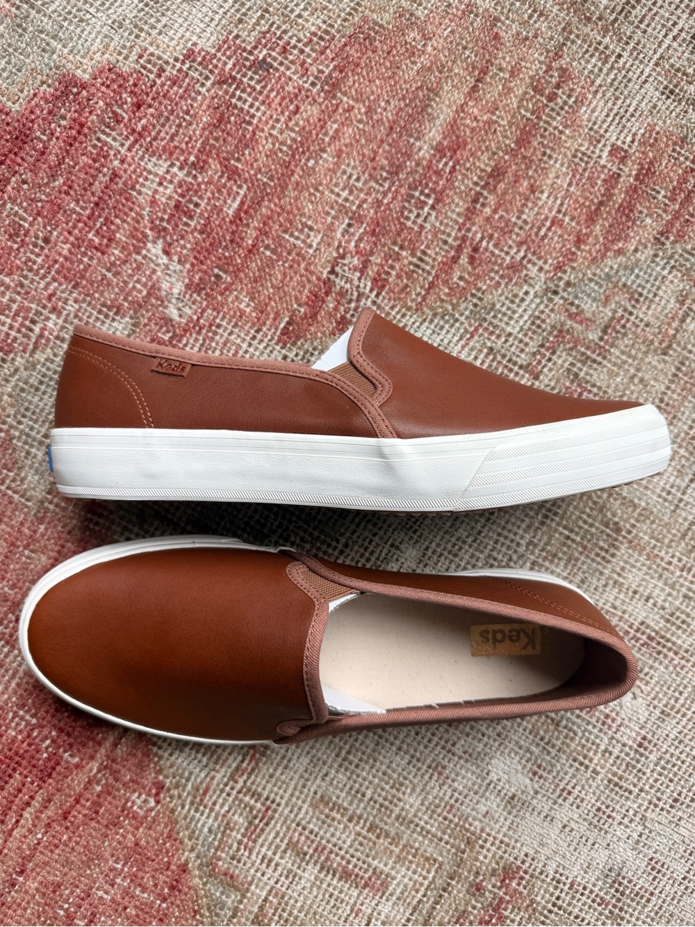 Keds Women’s Slip-On Loafers in Chestnut Brown with White Sole